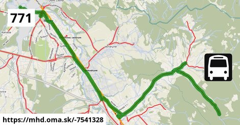 Bus 771: Nýdek, Hluchová, Setinka = >  Třinec, aut.st. pod Kanadou