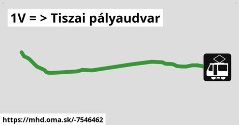 1V = >  Tiszai pályaudvar