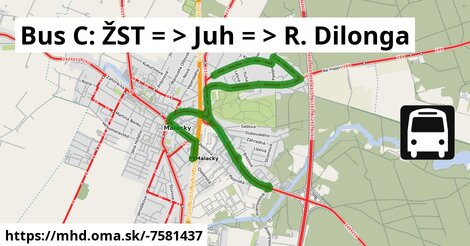 Bus C: ŽST = >  Juh = >  R. Dilonga
