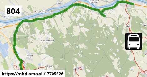 804 "N" v: Tatabánya, autóbusz-állomás = >  Tata, autóbusz-állomás = >  Lábatlan, Hősök tere = >  Nyergesújfalu, Kossuth Lajos út