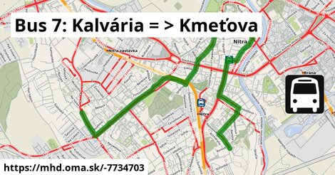 Bus 7: Kalvária = >  Kmeťova