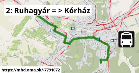 2: Ruhagyár = >  Kórház