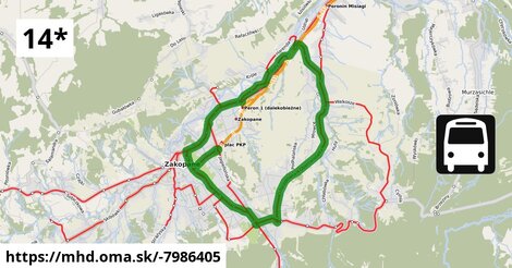 14* rejon dworców - Harenda - Olcza - rondo Jana Pawła II - rejon dworców