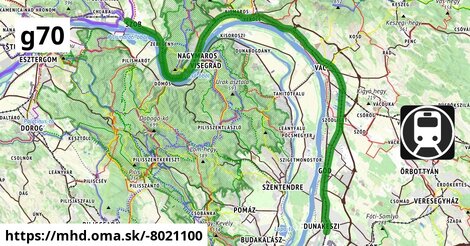 G70: Budapest-Nyugati = >  Dunakeszi = >  Szob