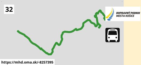 ilustračný obrázok trasy Linky číslo 32 v SR