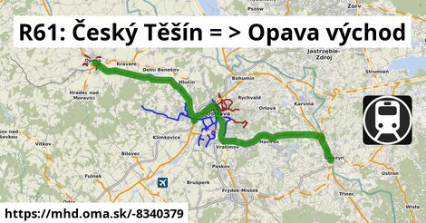 R61: Český Těšín = >  Opava východ