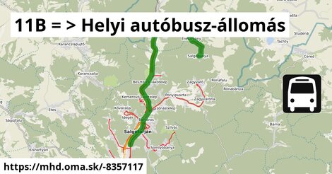 11B = >  Helyi autóbusz-állomás