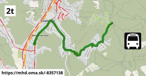 Bus 2T: Somlyó, forduló = >  Helyi autóbusz-állomás