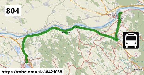 804 "B": Esztergom, Dobozi Mihály utca = >  Esztergom, vasútállomás = >  Lábatlan, Hősök tere = >  Tata, autóbusz-állomás = >  Tatabánya, autóbusz-állomás