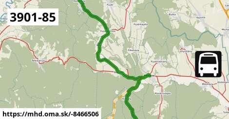 3901/85: Páláza-autóbusz-váróterem = >  Hollóháza, Szent László út, autóbusz-forduló