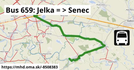 Bus 659: Jelka = >  Senec