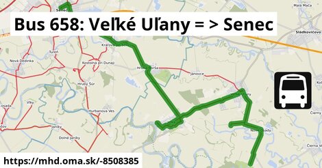 Bus 658: Veľké Uľany = >  Senec