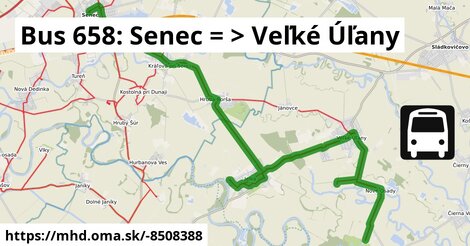 Bus 658: Senec = >  Veľké Úľany