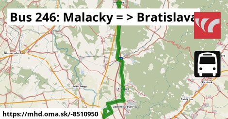 Bus 246: Malacky = >  Bratislava