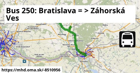 Bus 250: Bratislava = >  Záhorská Ves