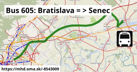 Bus 605: Bratislava = >  Senec