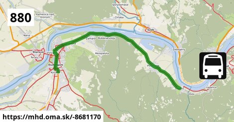 880 "F": Dömös, templom = >  Esztergom, vasútállomás