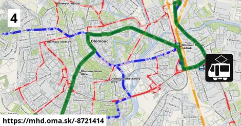 Tramvajová linka 4 Pavlovická→Nová Ulice