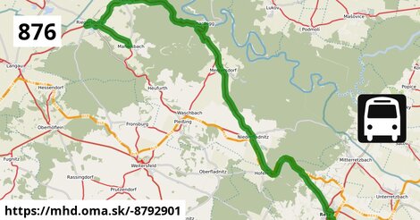 Bus 876: Retz Bahnhof = >  Mallersbach Ortsmitte