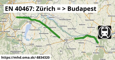 EN 40467: Zürich = >  Budapest