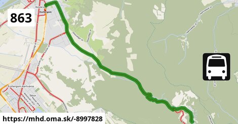 863 "E" v: Pilisszentlélek = >  Esztergom, vasútállomás