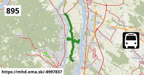 895 "C" v: Szigetmonostor, faluház = >  Surány, Napsugár tér = >  Pócsmegyer, rév = >  Tahitótfalu Hősök tere