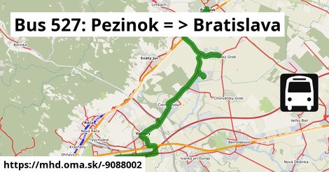 Bus 527: Pezinok = >  Bratislava