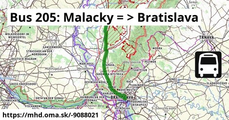 Bus 205: Malacky = >  Bratislava