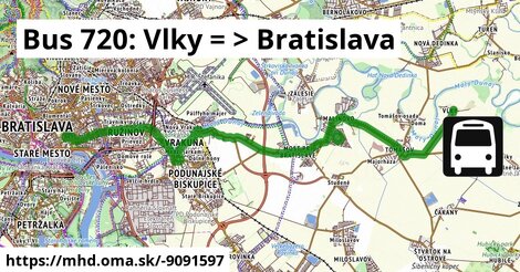 Bus 720: Vlky = >  Bratislava