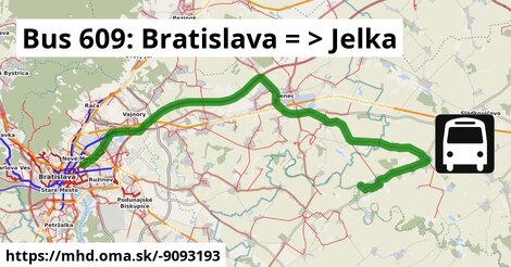 Bus 609: Bratislava = >  Jelka