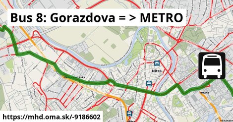 Bus 8: Gorazdova = >  METRO