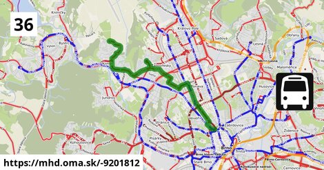 36: Česká ⇒ Vychodilova ⇒ Komín, sídliště