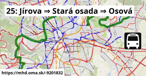 25: Jírova ⇒ Stará osada ⇒ Osová