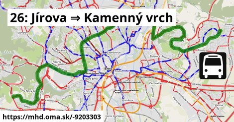 26: Jírova ⇒ Kamenný vrch