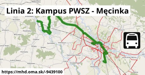 Linia 2: Kampus PWSZ - Męcinka