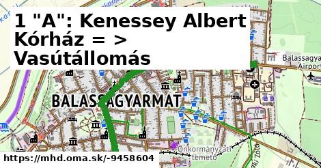 1 "A": Kenessey Albert Kórház = >  Vasútállomás