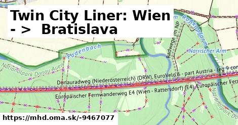 Twin City Liner: Wien - >  Bratislava