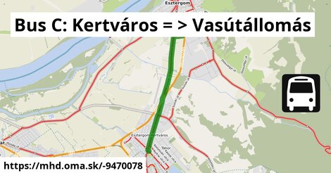 Bus C: Kertváros = >  Vasútállomás