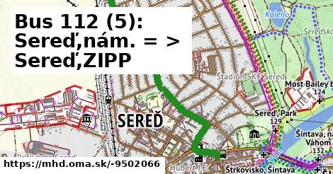 Bus 112 (5): Sereď,nám. = >  Sereď,ZIPP