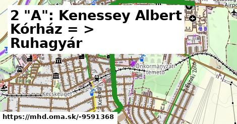 2 "A": Kenessey Albert Kórház = >  Ruhagyár