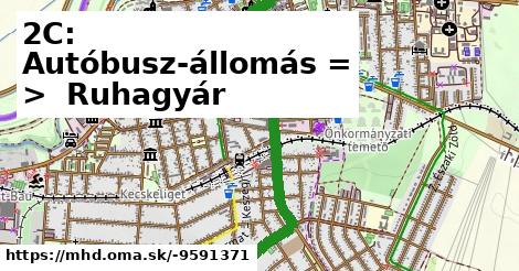 2C: Autóbusz-állomás = >  Ruhagyár