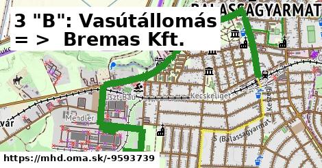 3 "B": Vasútállomás = >  Bremas Kft.