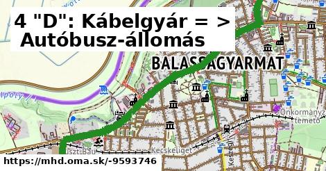 4 "D": Kábelgyár = >  Autóbusz-állomás