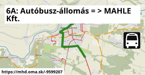 6A: Autóbusz-állomás = >  MAHLE Kft.