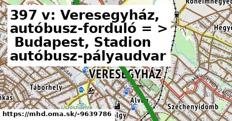 397 v: Veresegyház, autóbusz-forduló = >  Budapest, Stadion autóbusz-pályaudvar