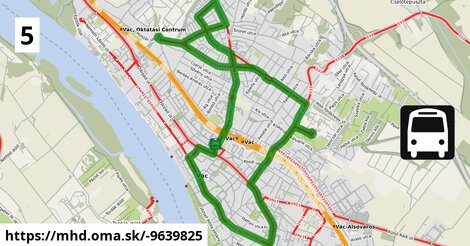 5: Autóbusz-állomás = >  Gombási út 94. = >  Híradó tér = >  Kórház = >  Autóbusz-állomás