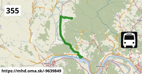 355 "N" v: Nagybörzsöny, községháza = >  Szob, vasútállomás = >  Szob, SZTK