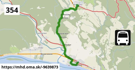 354 "A": Szob, SZTK = >  Szob, vasútállomás = >  Márianosztra, autóbusz-forduló