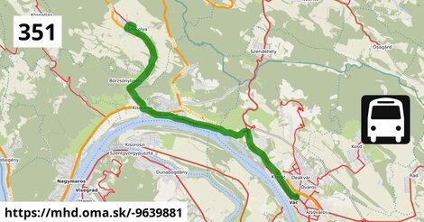 351 "C" v: Szokolya, községháza = >  Vác, autóbusz-állomás