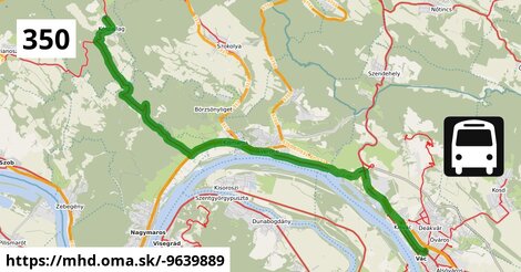 350 "F" v: Kóspallag, templom = >  Vác, autóbusz-állomás